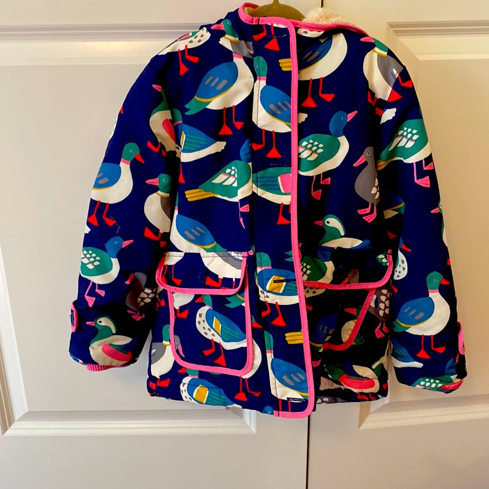 Mini Boden Girls Sherpa lined coat
